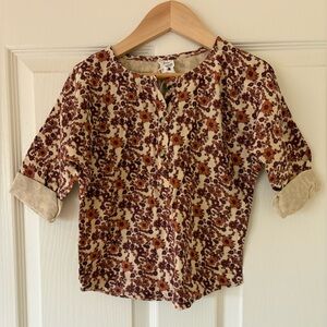 Kate Quinn - Floral Patterned Blouse with Rolled Sleeves - size 4T